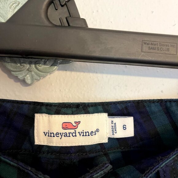 Vineyard Vines Pants Womens 6 Blue Green Blackwatch Plaid 5 Pocket Trousers - Picture 4 of 8